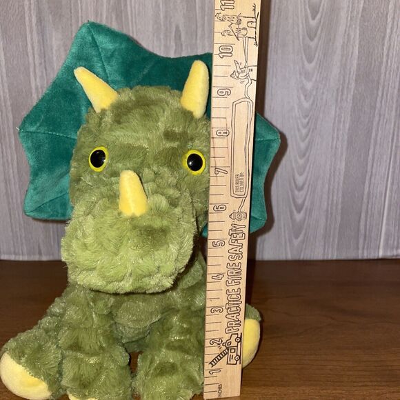 Goffa Dinosaur Plush Stuffed Animal Toy Sitting Triceratops Green - 10.5" Tall - Picture 12 of 13